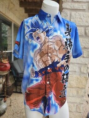DragonBall Z SUPER SAIYAN Anime Series  Toei Button Up Soft Collared Shirt M